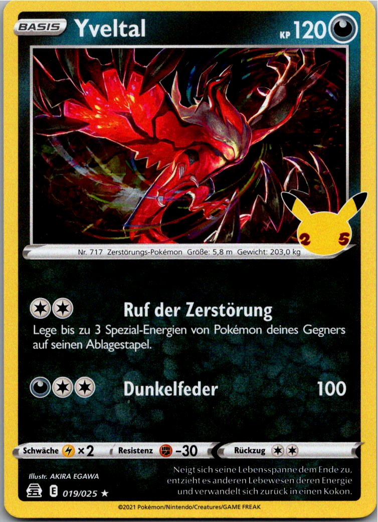 Yveltal 019/025 Celebrations – Vorderseite