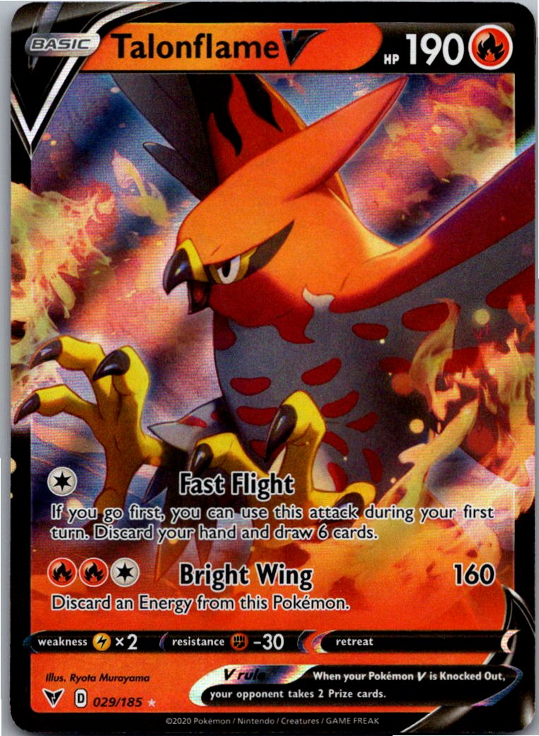 Talonflame V Fiaro V 029/185 Farbenschock – Vorderseite
