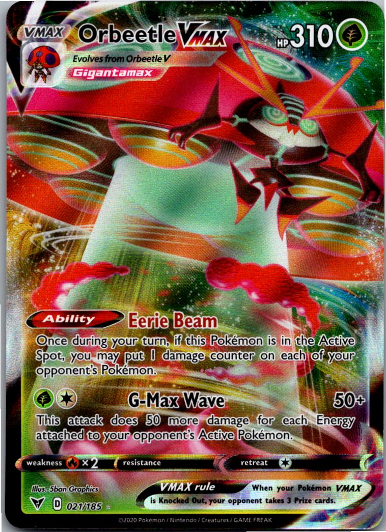 Orbeetle VMAX Maritellit VMAX 021/185 Farbenschock – Vorderseite