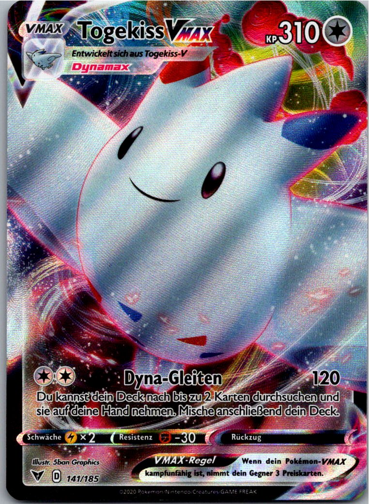 Togekiss VMAX 141/185 Farbenschock – Vorderseite