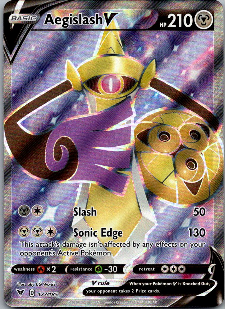 Aegislash V Durengard V 177/185 Farbenschock – Vorderseite