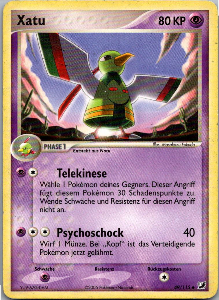 Xatu 49/115 EX Verborgene Mächte – Vorderseite
