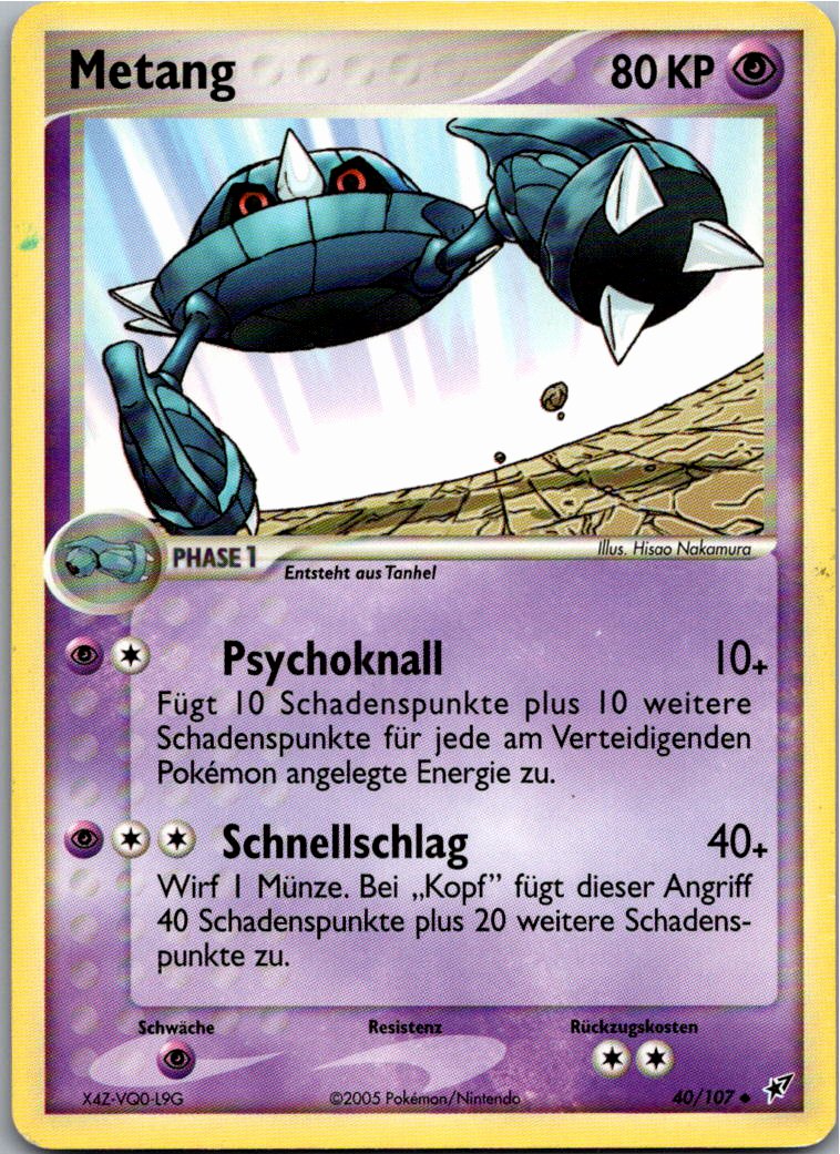 Metang 40/107 EX Deoxys – Vorderseite