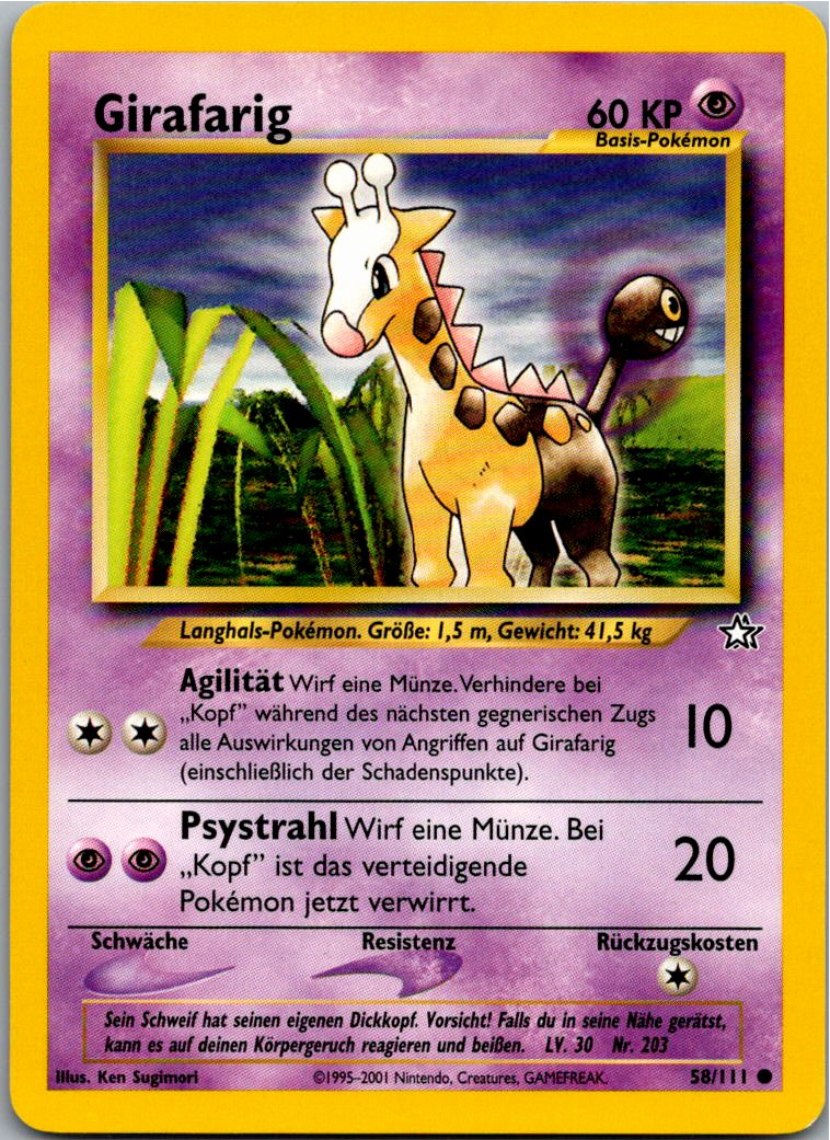 Girafarig 58/111 Neo Genesis – Vorderseite