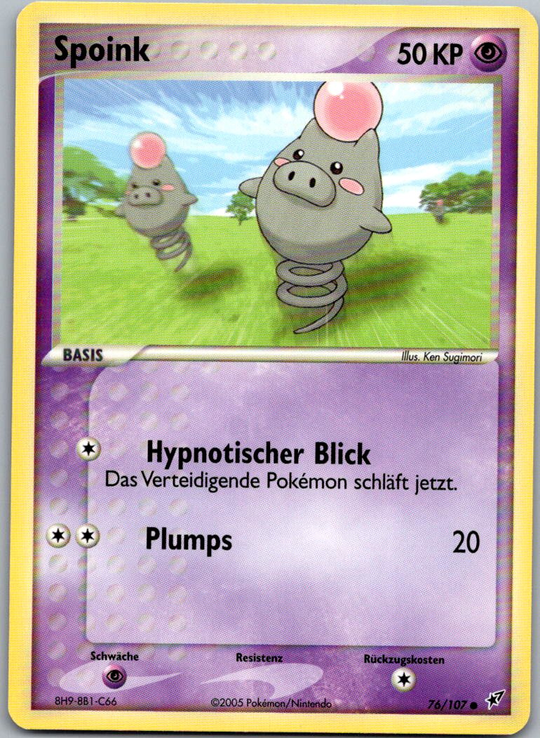 Spoink 76/107 EX Deoxys – Vorderseite