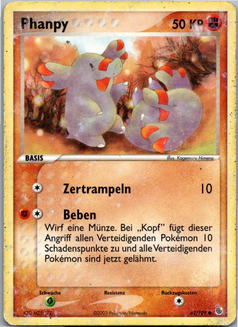 Phanpy 62/109 EX Rubin & Saphir – Vorderseite