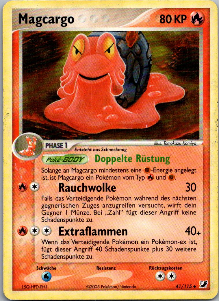 Magcargo 41/115 EX Verborgene Mächte – Vorderseite