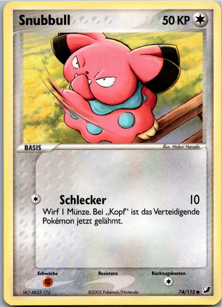 Snubbull 74/115 EX Verborgene Mächte – Vorderseite