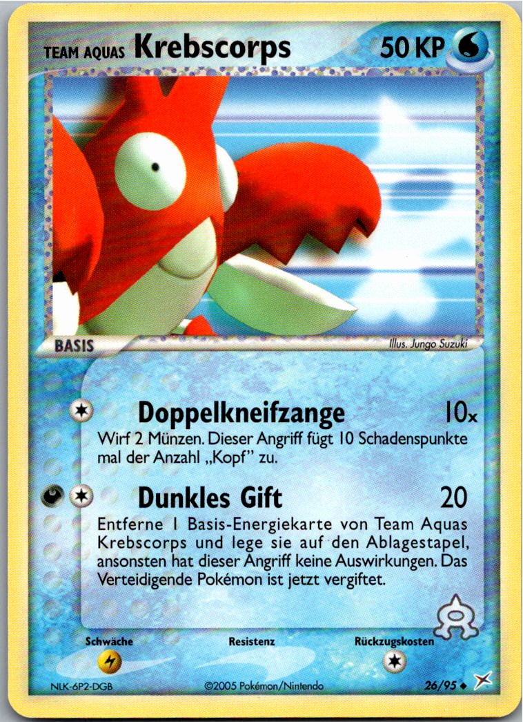 Krebscorps 26/95 EX Team Magma vs Team Aqua – Vorderseite