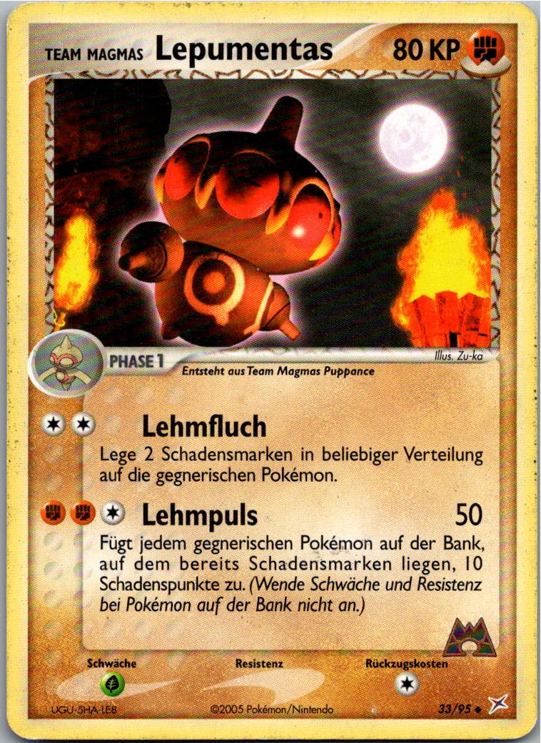 Lepumentas 33/95 EX Team Magma vs Team Aqua – Vorderseite