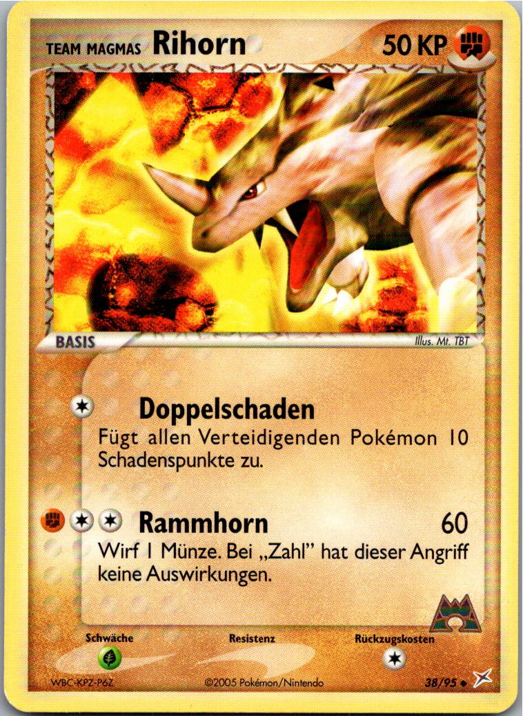Rihorn 38/95 EX Team Magma vs Team Aqua – Vorderseite