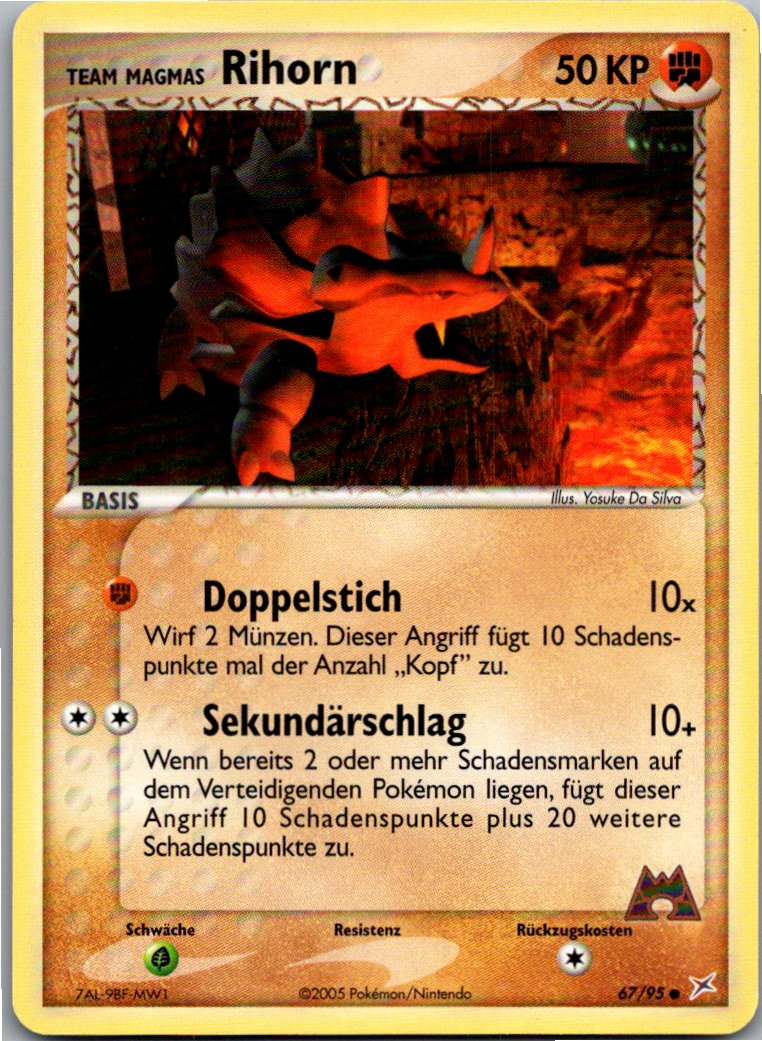Rihorn 67/95 EX Team Magma vs Team Aqua – Vorderseite