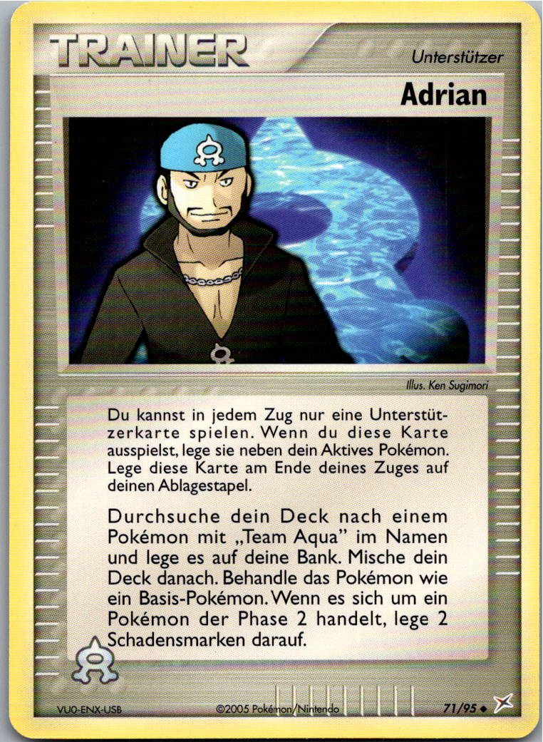 Adrian 71/95 EX Team Magma vs Team Aqua – Vorderseite