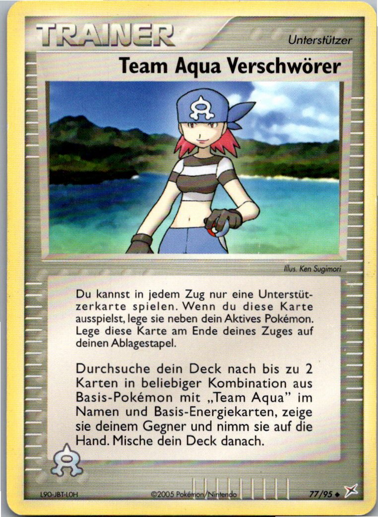 Team Aqua Verschwörer 77/95 EX Team Magma vs Team Aqua – Vorderseite