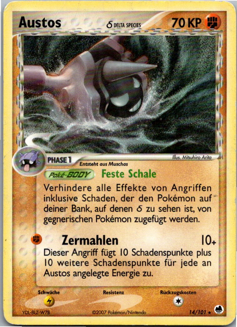 Cloyster 14/101 EX Dragon Frontiers – Vorderseite
