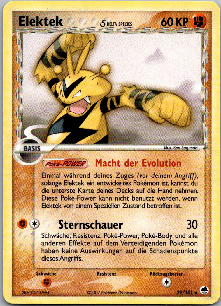 Elektek 29/101 EX Dragon Frontiers – Vorderseite