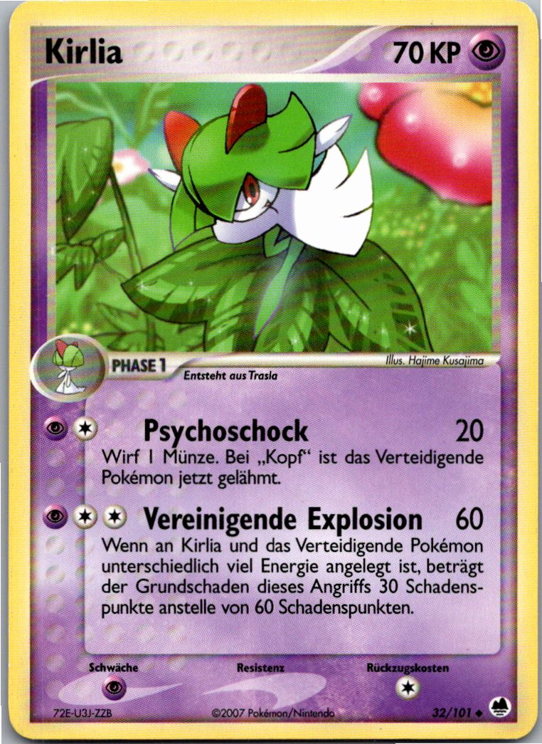 Kirlia 32/101 EX Dragon Frontiers – Vorderseite