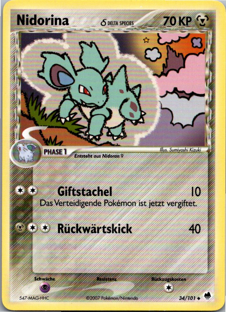 Nidorina 34/101 EX Dragon Frontiers – Vorderseite