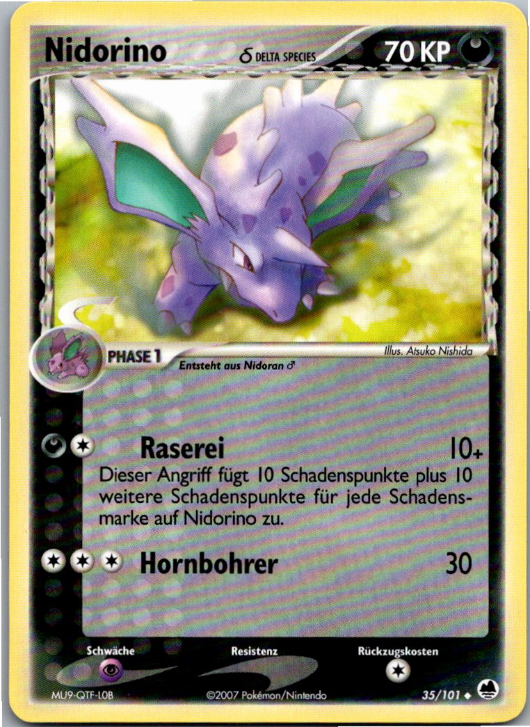 Nidorino 35/101 EX Dragon Frontiers – Vorderseite
