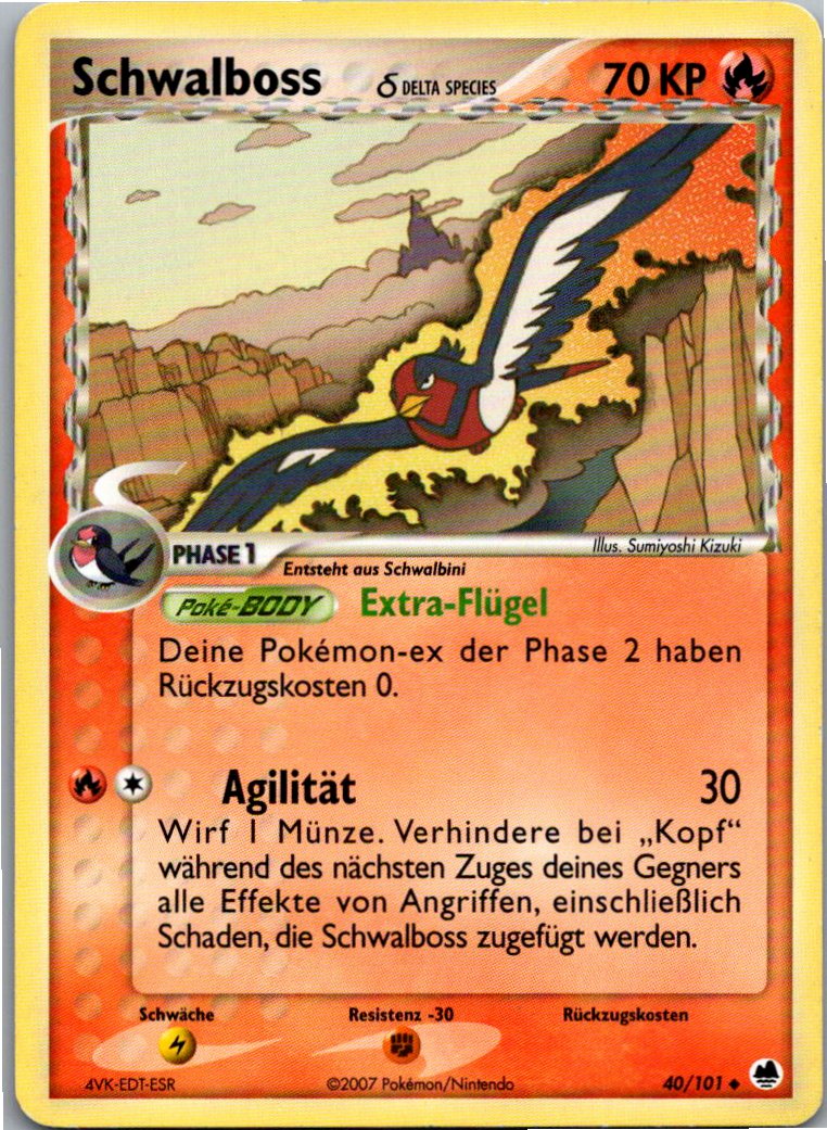 Schwalboss 40/101 EX Dragon Frontiers – Vorderseite
