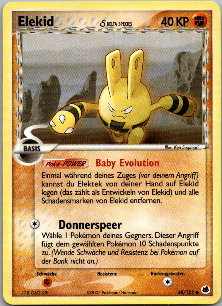 Elekid 48/101 EX Dragon Frontiers – Vorderseite
