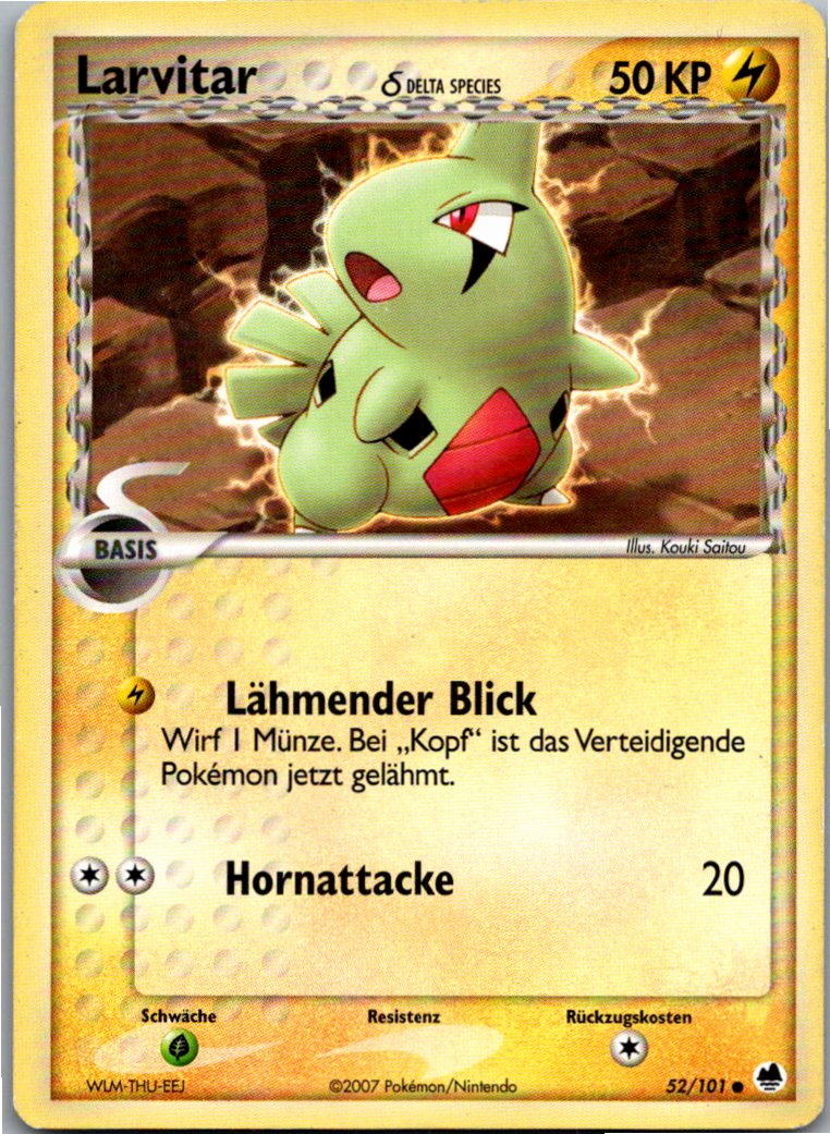 Larvitar 52/101 EX Dragon Frontiers – Vorderseite
