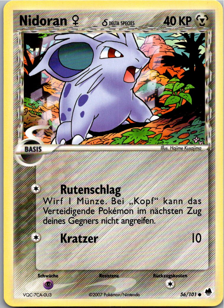 Nidoran 56/101 EX Dragon Frontiers – Vorderseite