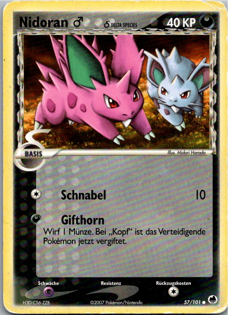 Nidoran 57/101 EX Dragon Frontiers – Vorderseite