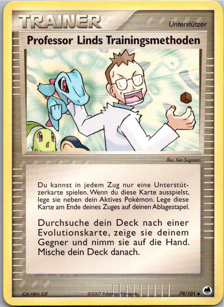 Professor Linds Trainingsmethoden 79/101 EX Dragon Frontiers – Vorderseite