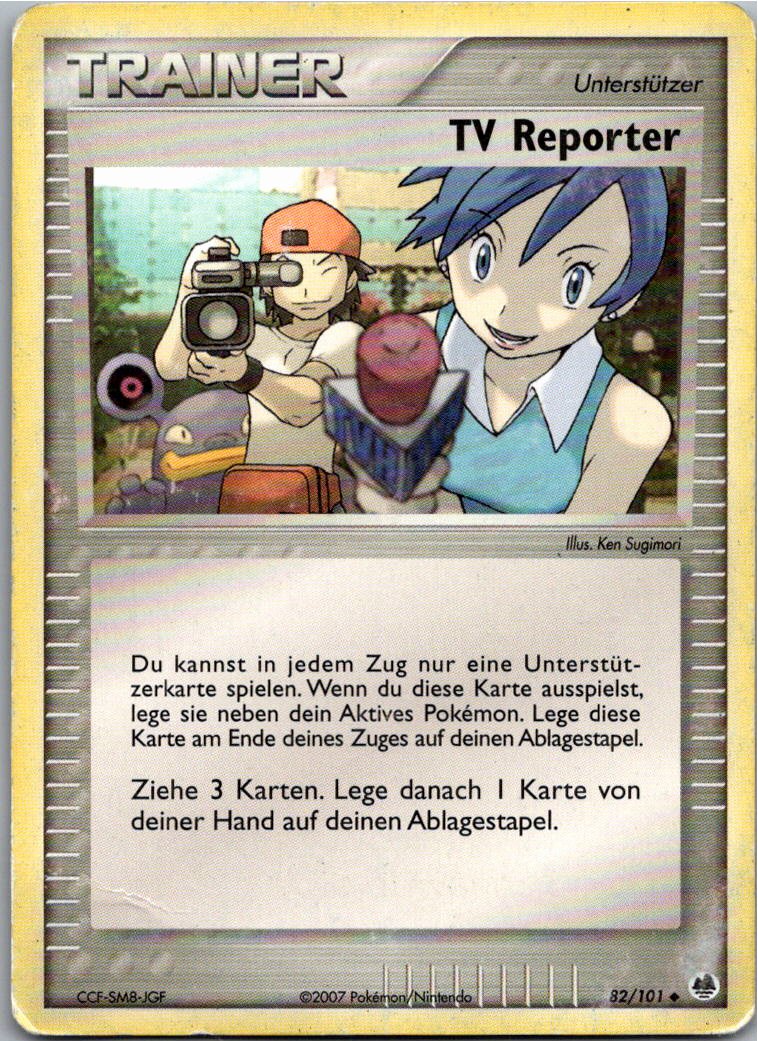 TV Reporter 82/101 EX Dragon Frontiers – Vorderseite