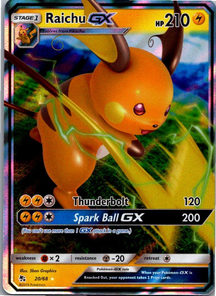 Raichu GX 20/68 Verborgenes Schicksal – Vorderseite