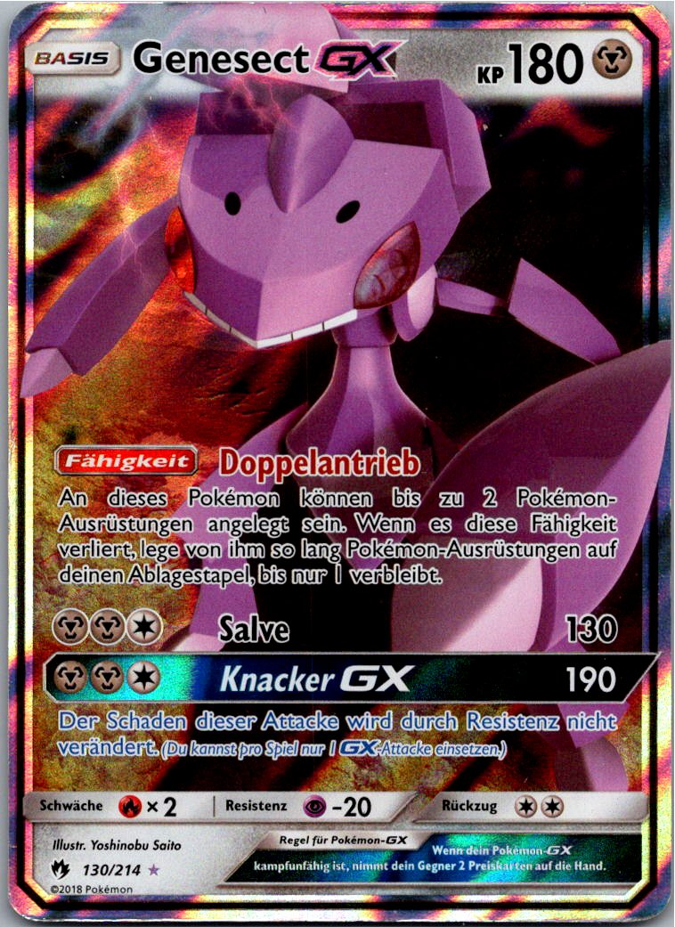 Genesect GX 130/214 Echo des Donners – Vorderseite