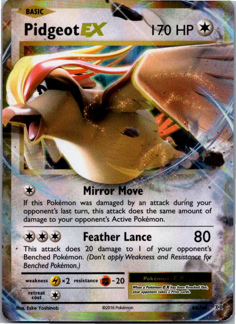 Pidgeot EX Tauboss EX 64/108 Evolution – Vorderseite