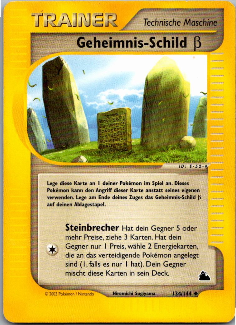 Geheimnis-Schild β 134/144 Skyridge – Vorderseite