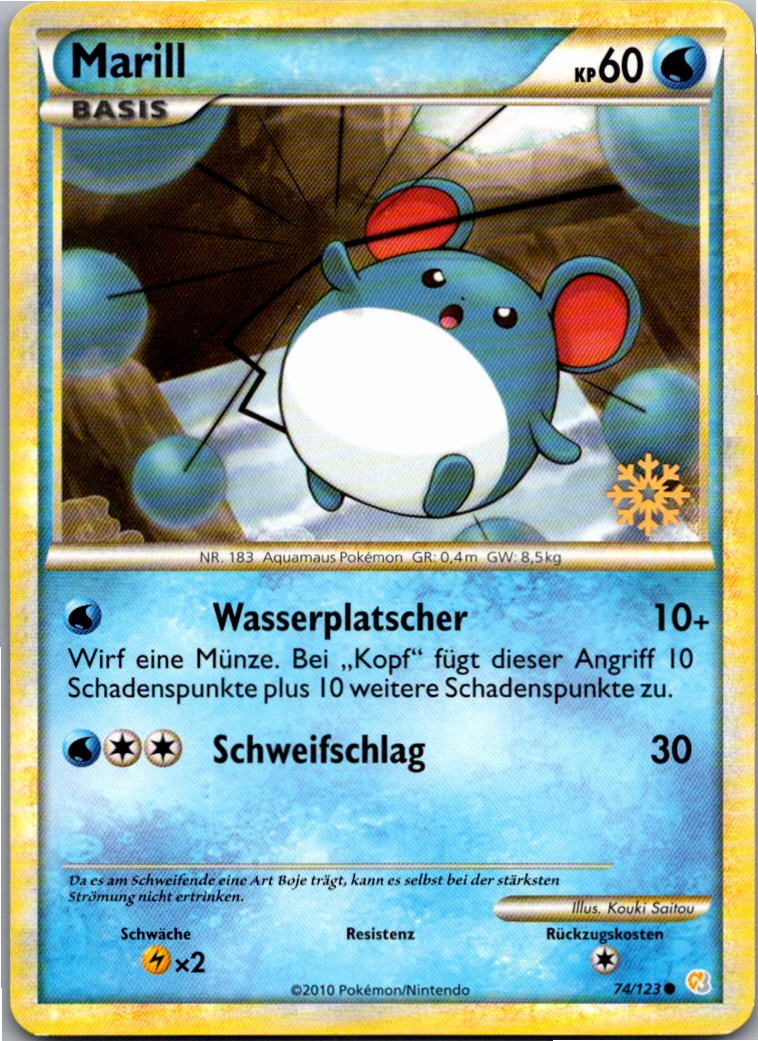 Marill 74/123 HeartGold SoulSilver – Vorderseite