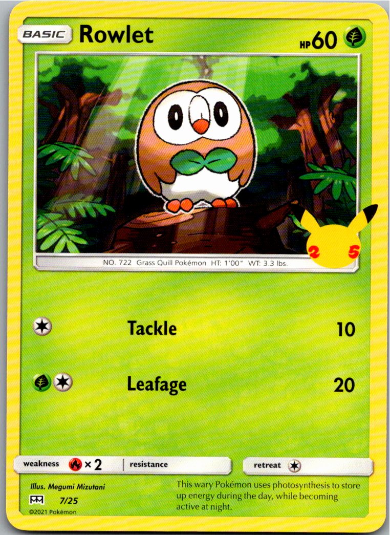 Rowlet Bauz 7/25 McDonald's Collection 2021 – Vorderseite