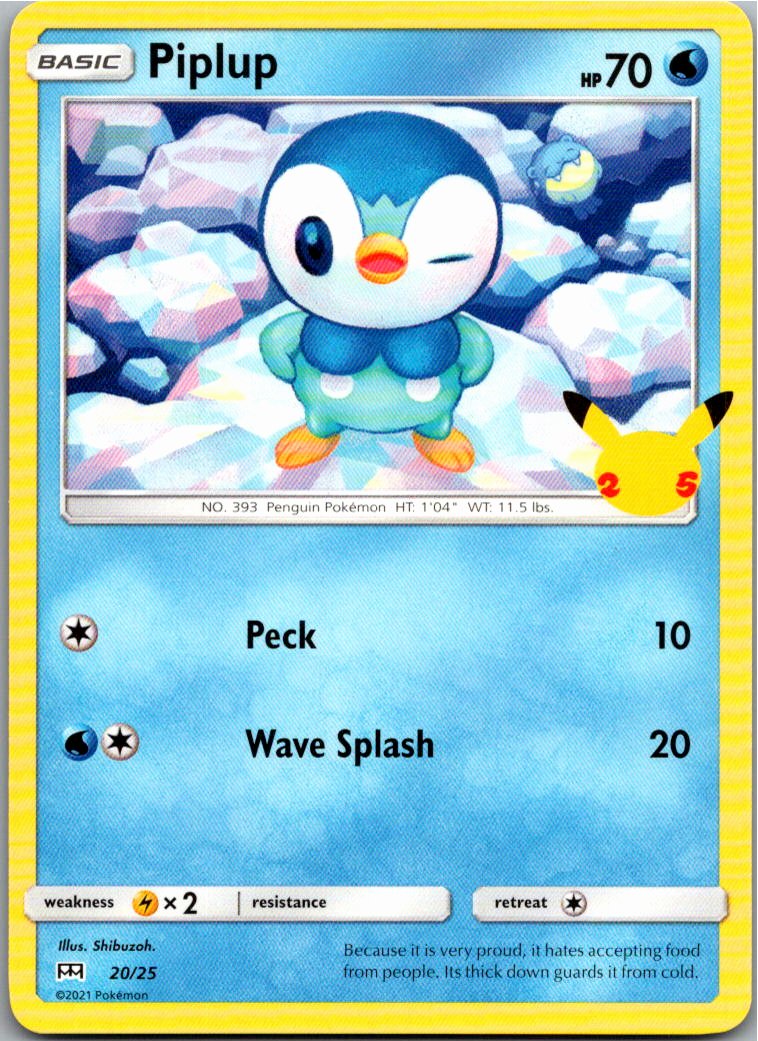 Piplup Plinfa 20/25 McDonald's Collection 2021 – Vorderseite