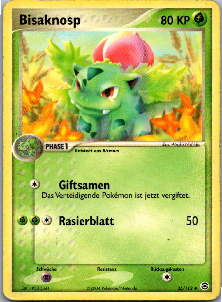 Bisaknosp 35/112 EX Feuerrot & Blattgrün – Vorderseite