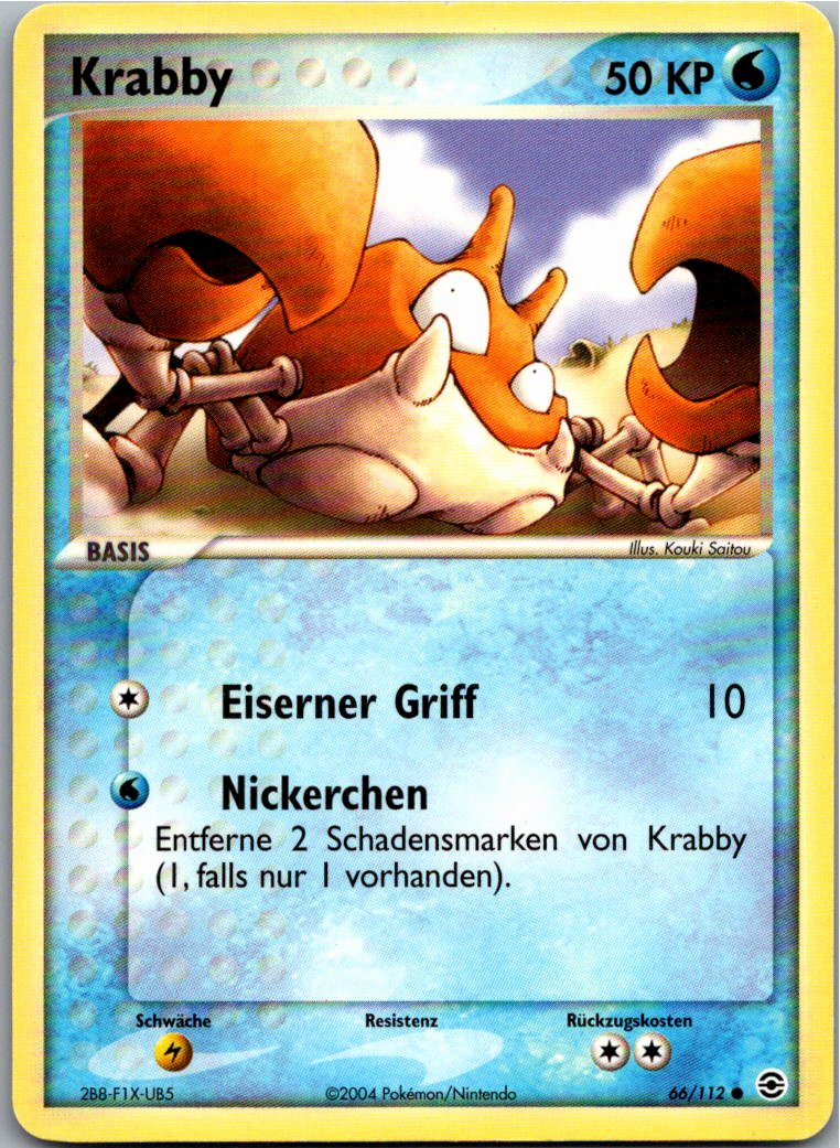 Krabby 66/112 EX Feuerrot & Blattgrün – Vorderseite