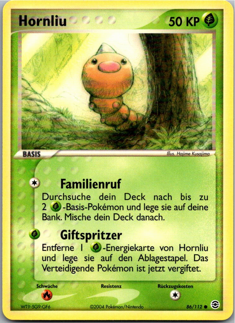 Hornliu 86/112 EX Feuerrot & Blattgrün – Vorderseite