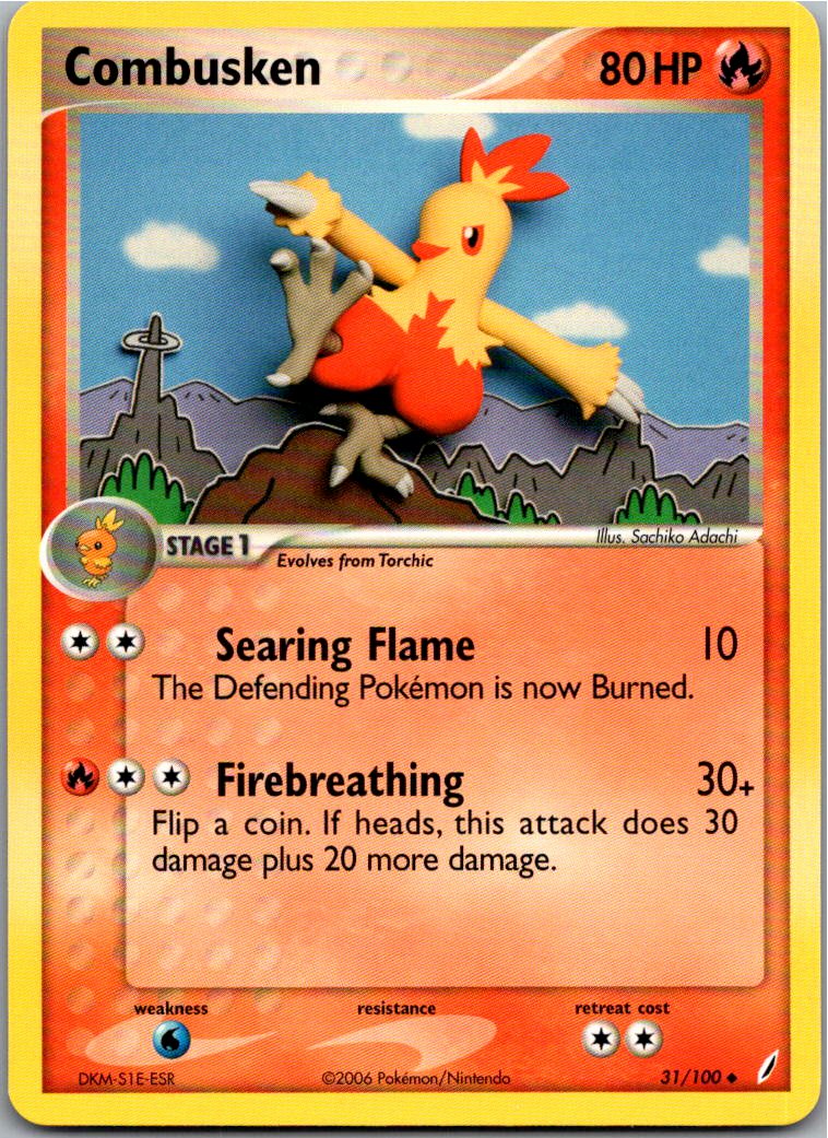 Combusken Jungglut 31/100 EX Crystal Guardians – Vorderseite