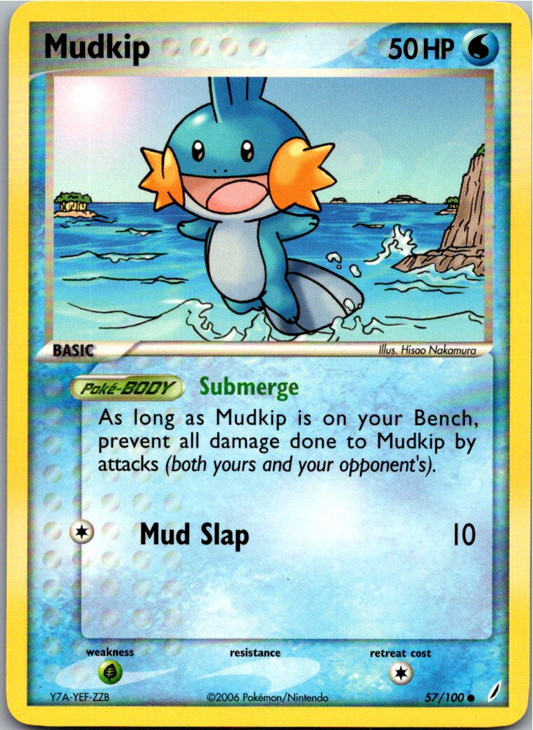 Mudkip Hydropi 57/100 EX Crystal Guardians – Vorderseite