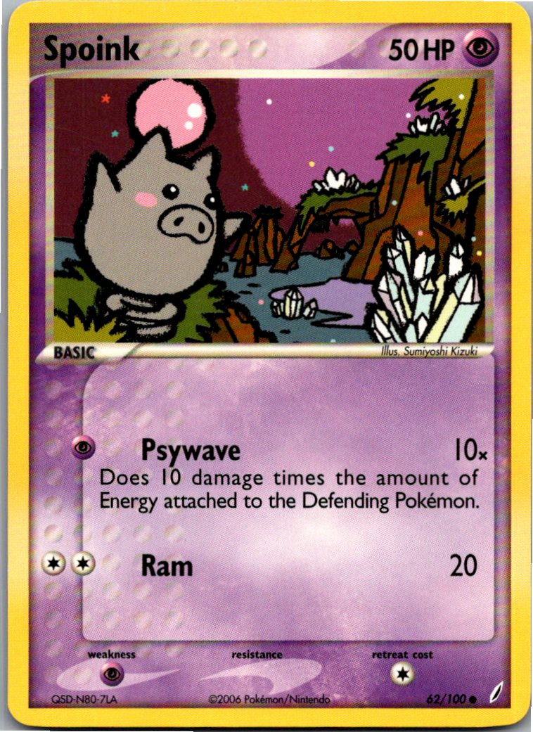 Spoink 62/100 EX Crystal Guardians – Vorderseite