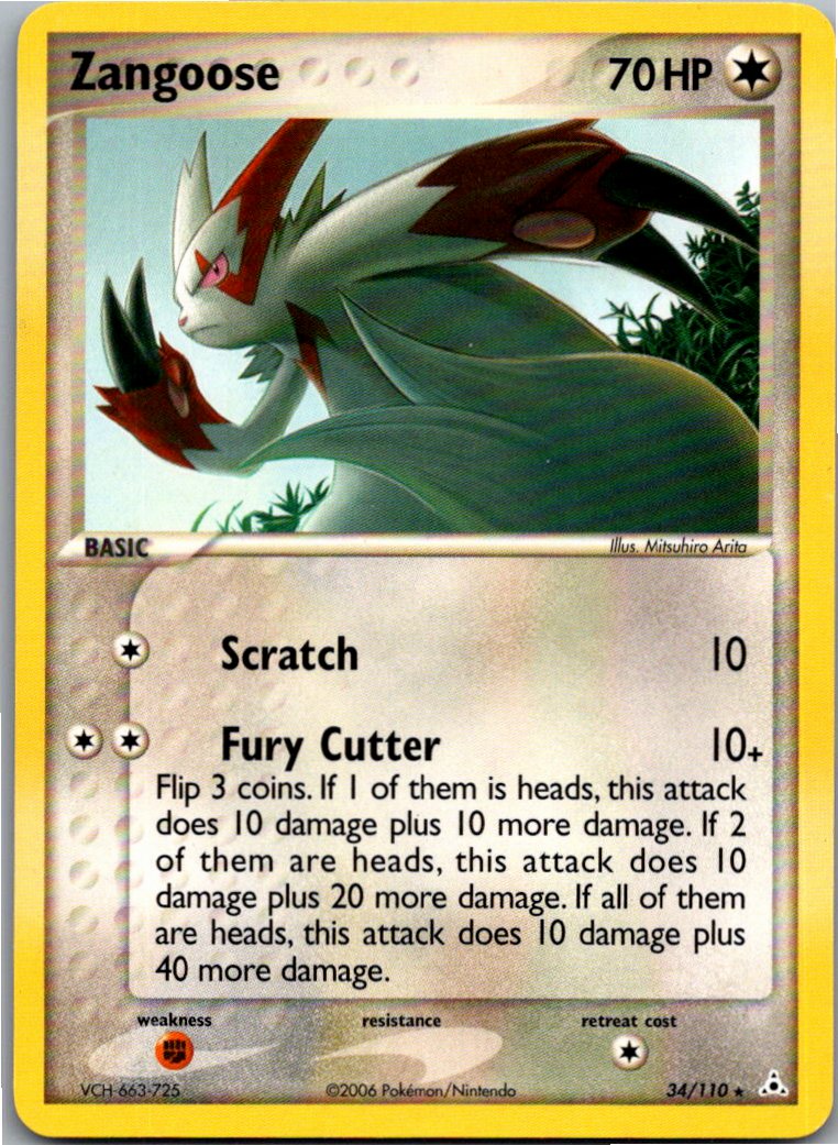 Zangoose Sengo 34/110 EX Holon Phantoms – Vorderseite