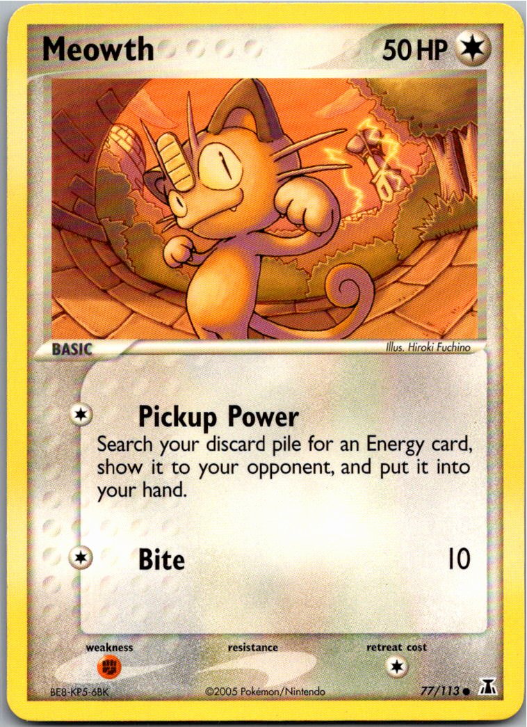 Meowth Mauzi 77/113 EX Delta Species – Vorderseite