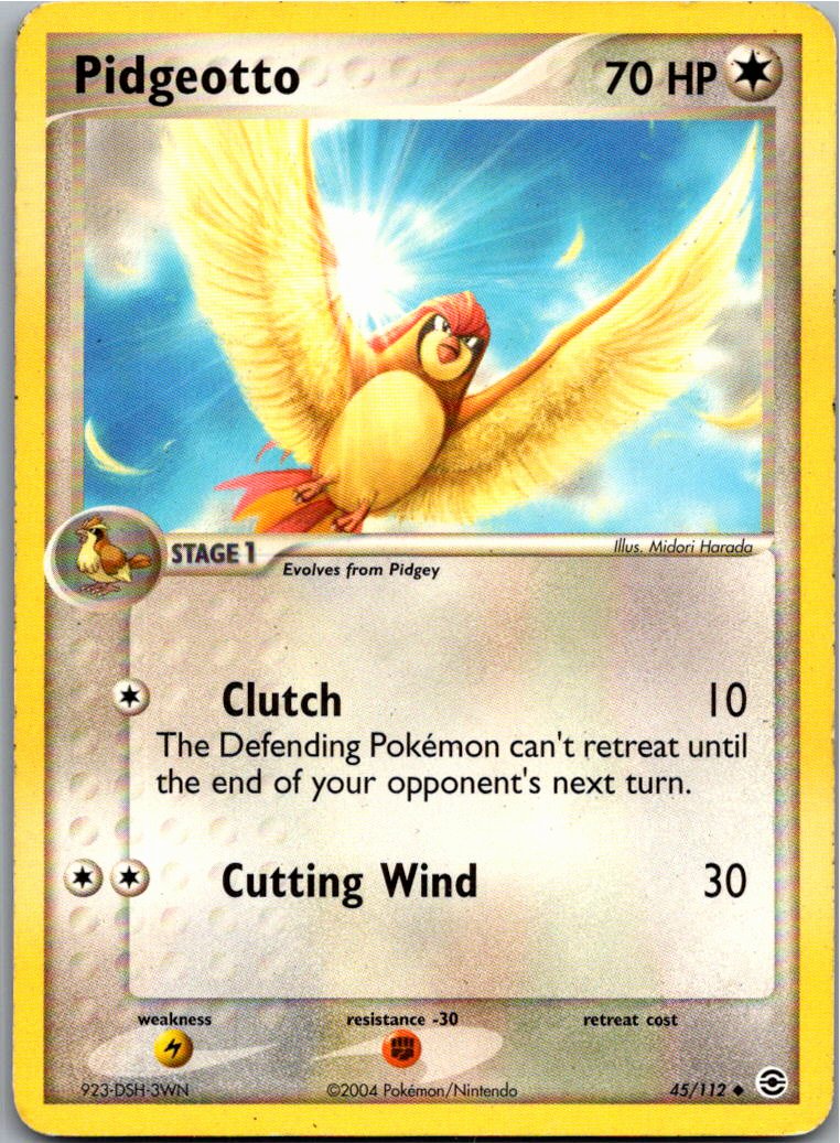 Pidgeotto Tauboga 45/112 EX Feuerrot & Blattgrün – Vorderseite
