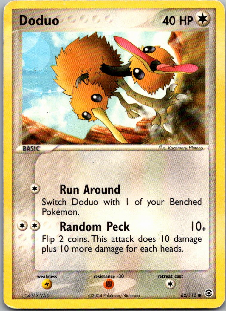 Doduo Dodu 62/112 EX Feuerrot & Blattgrün – Vorderseite