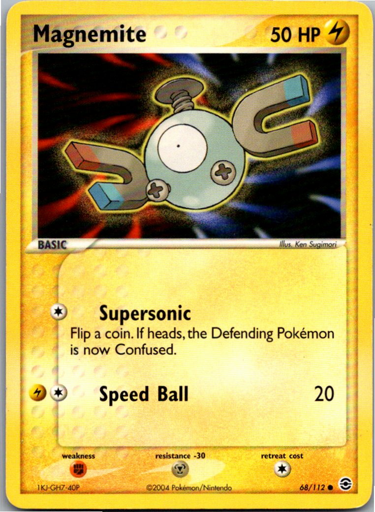 Magnemite Magnetilo 68/112 EX Feuerrot & Blattgrün – Vorderseite