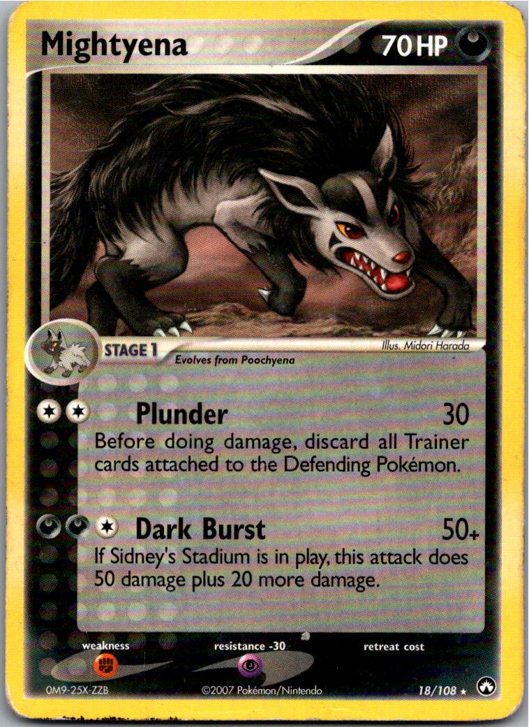 Mightyena Magnayen 18/108 EX Power Keepers – Vorderseite