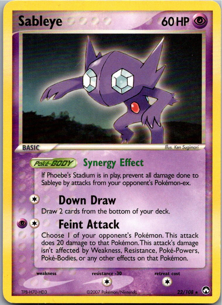 Sableye Zobiris 22/108 EX Power Keepers – Vorderseite